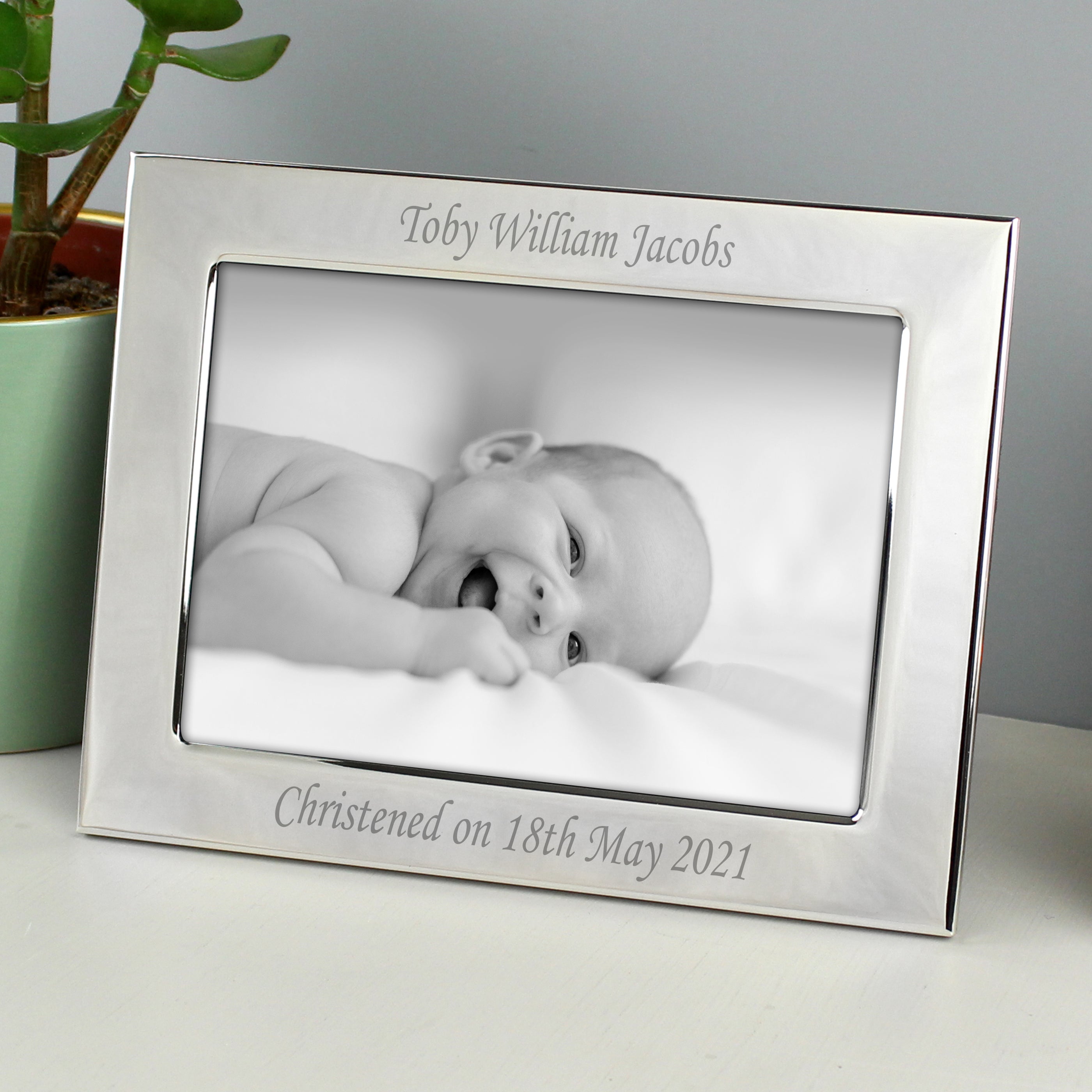 Personalised Silver Plated 7x5 Landscape Photo Frame