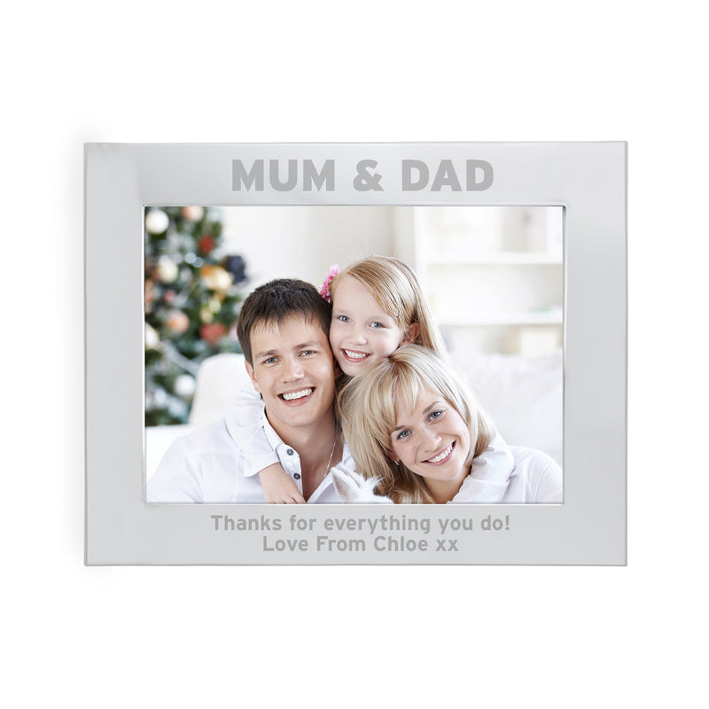 Personalised Silver 7x5 Mum & Dad Photo Frame