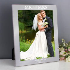 Personalised Mr & Mrs 8x10 Silver Photo Frame