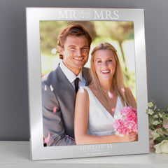 Personalised Mr & Mrs 8x10 Silver Photo Frame