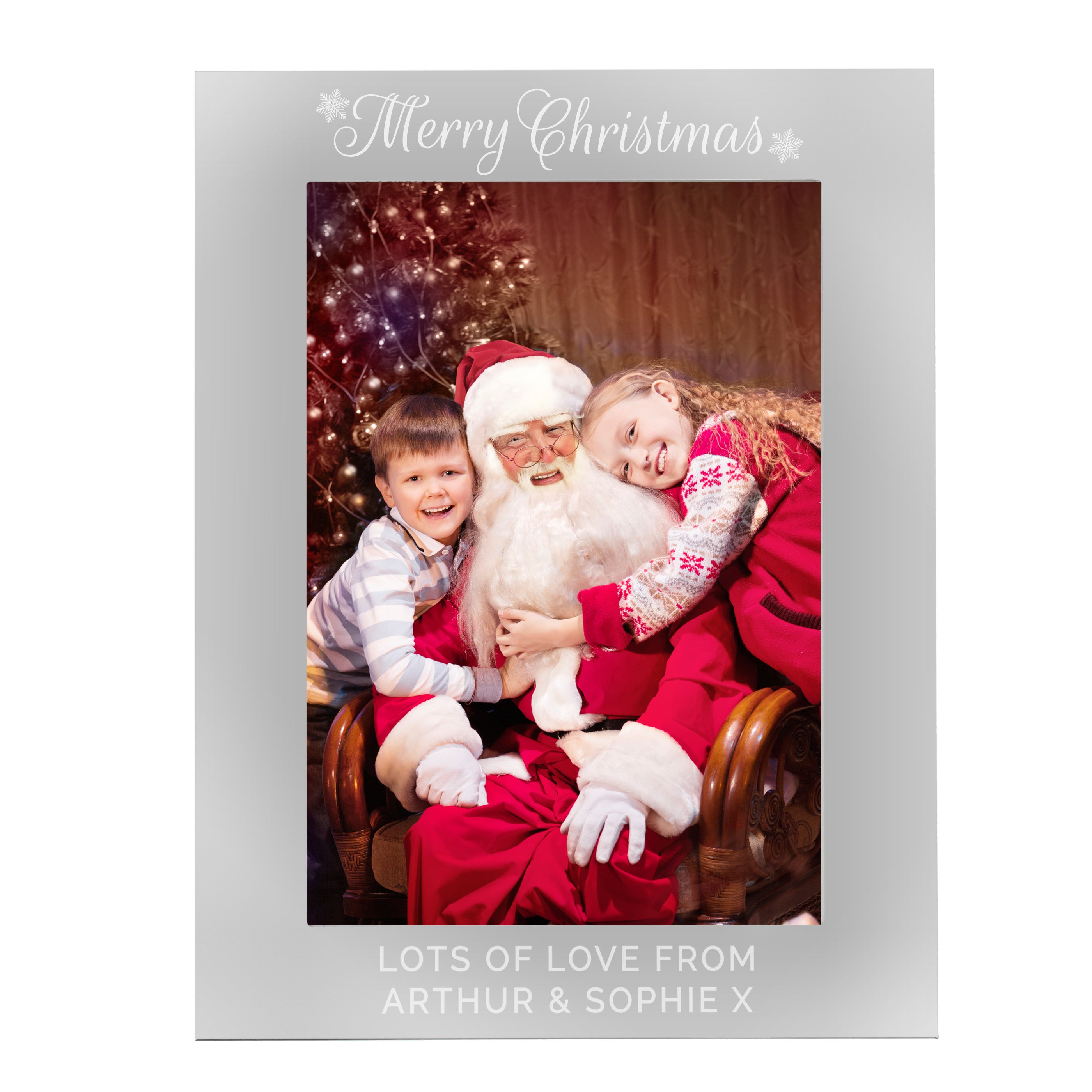 Personalised Silver 5x7 Merry Christmas Photo Frame
