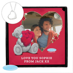 Personalised Me To You Valentines Photo Upload Sentiment Silver Tone Necklace and Box