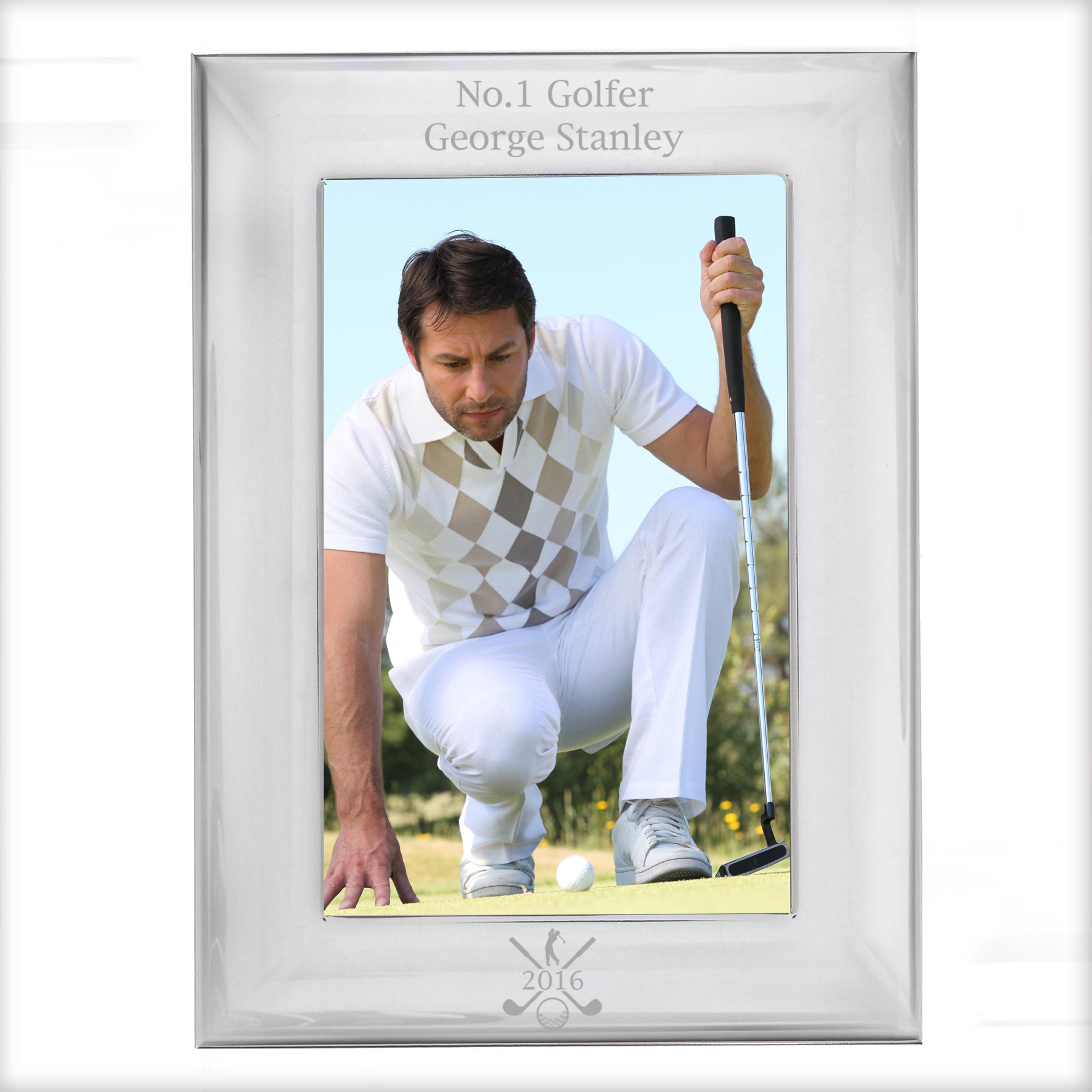 Personalised Golf 4x6 Silver Photo Frame
