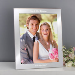 Personalised Any Message 8x10 Silver Photo Frame