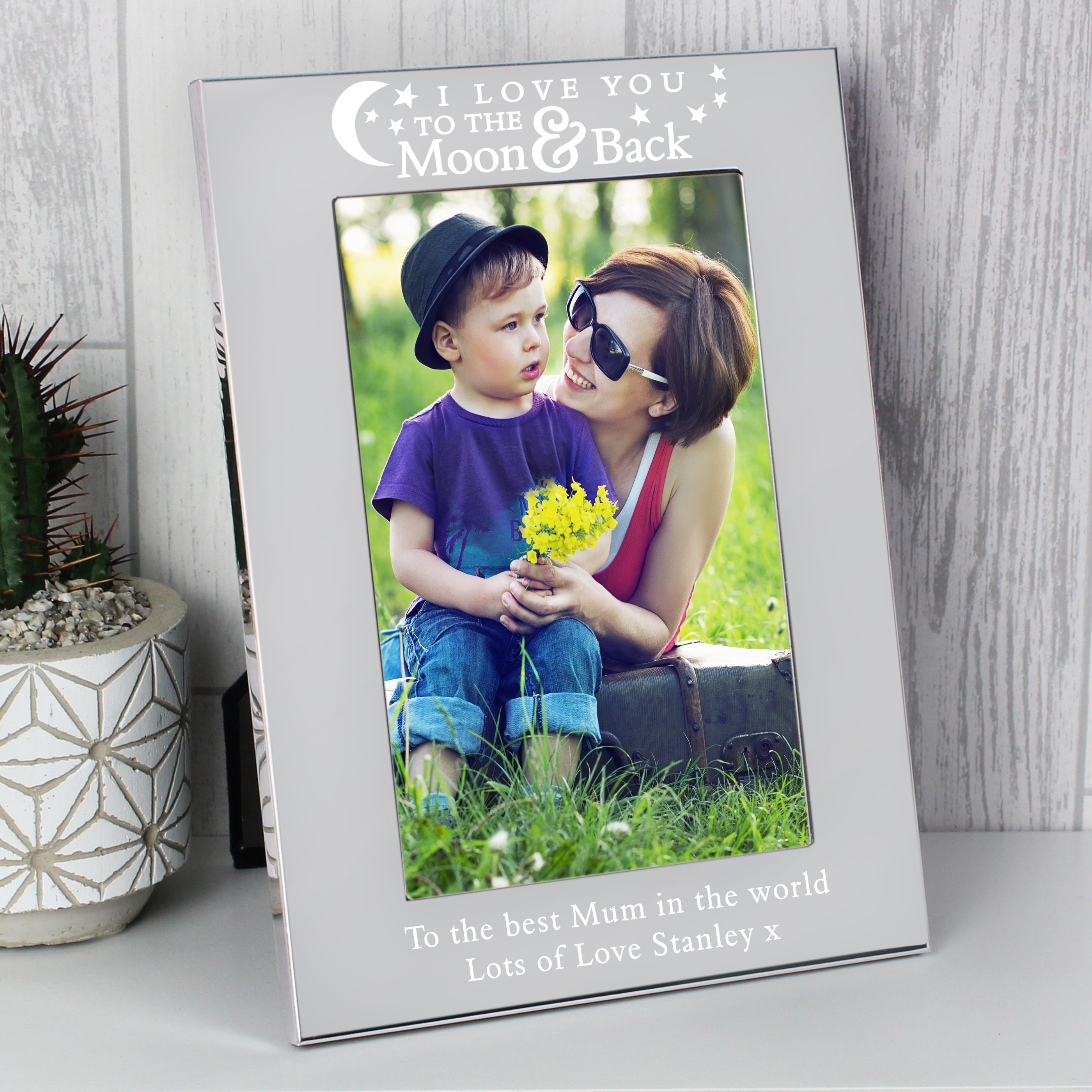 Personalised To the Moon and Back... 4x6 Silver Photo Frame