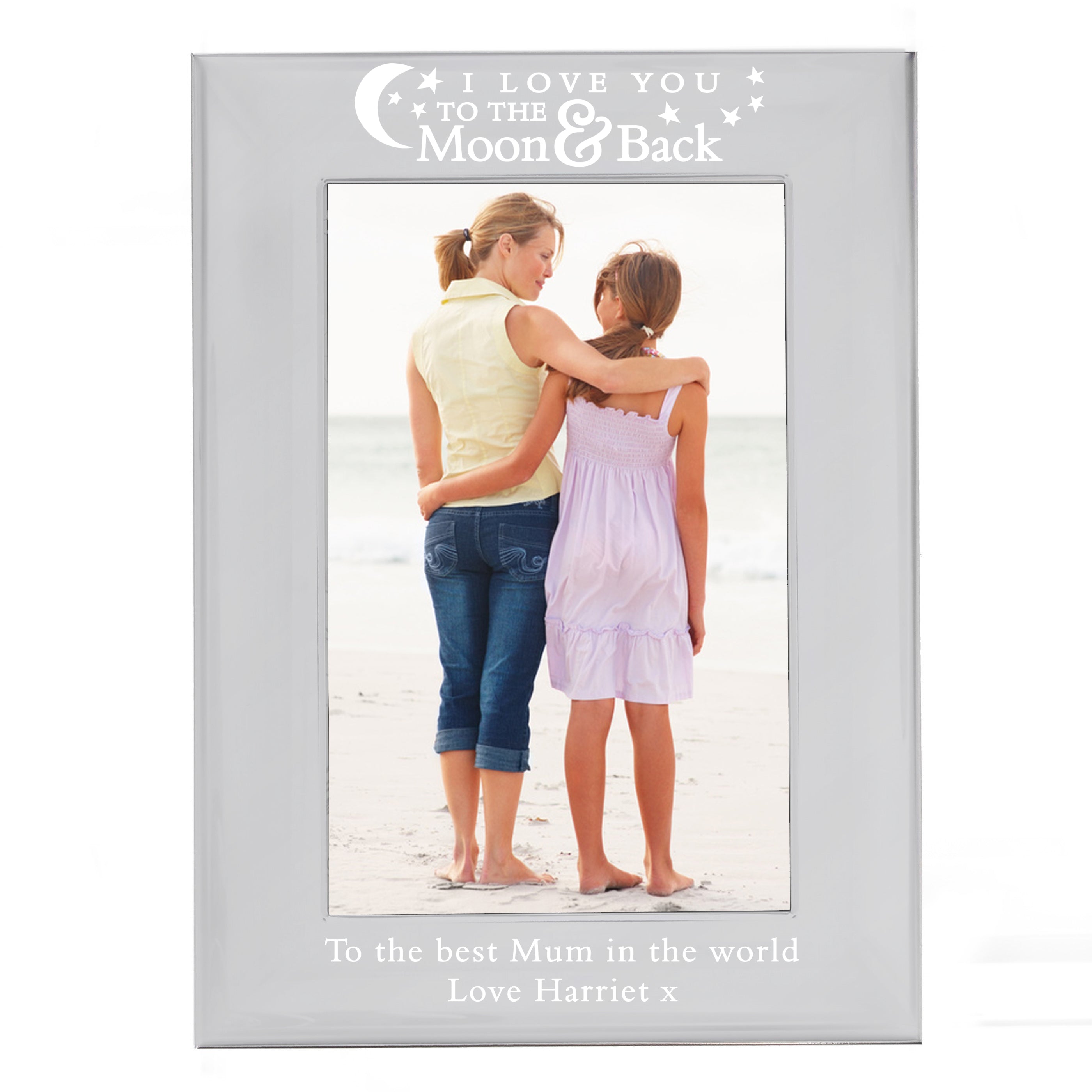 Personalised To the Moon and Back... 4x6 Silver Photo Frame