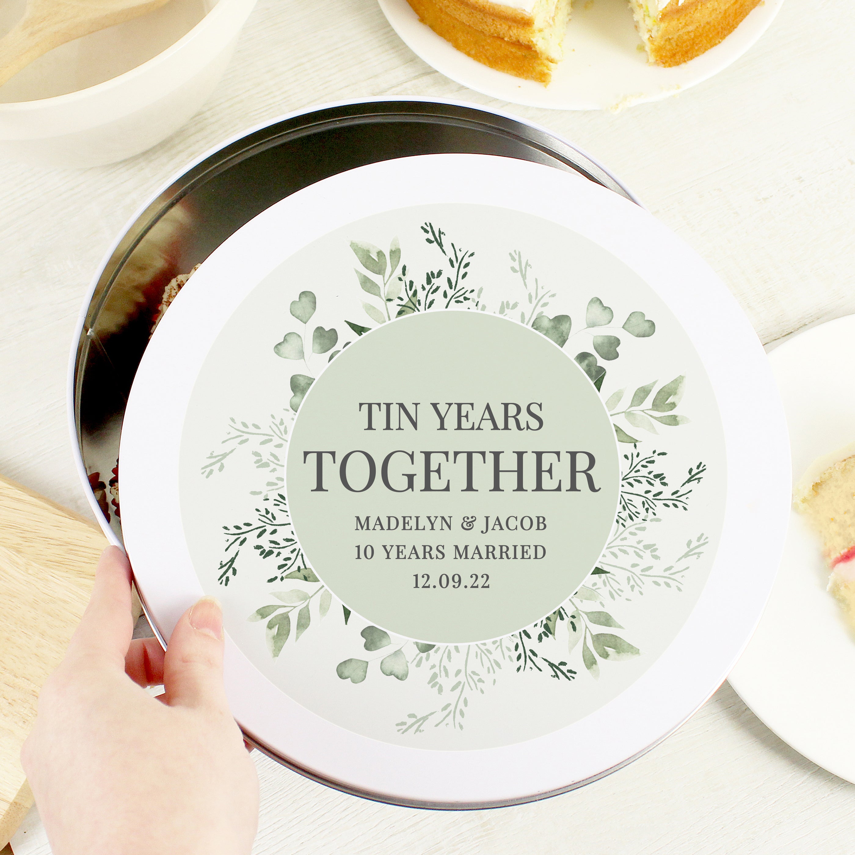 Personalised Botanical Cake Tin by Gift Original