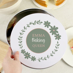 Personalised Floral Cake Tin By Gift Original