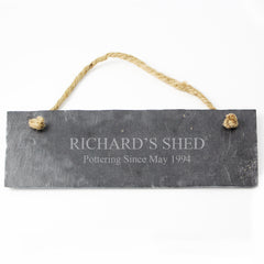 Personalised Engraved Hanging Slate Plaque