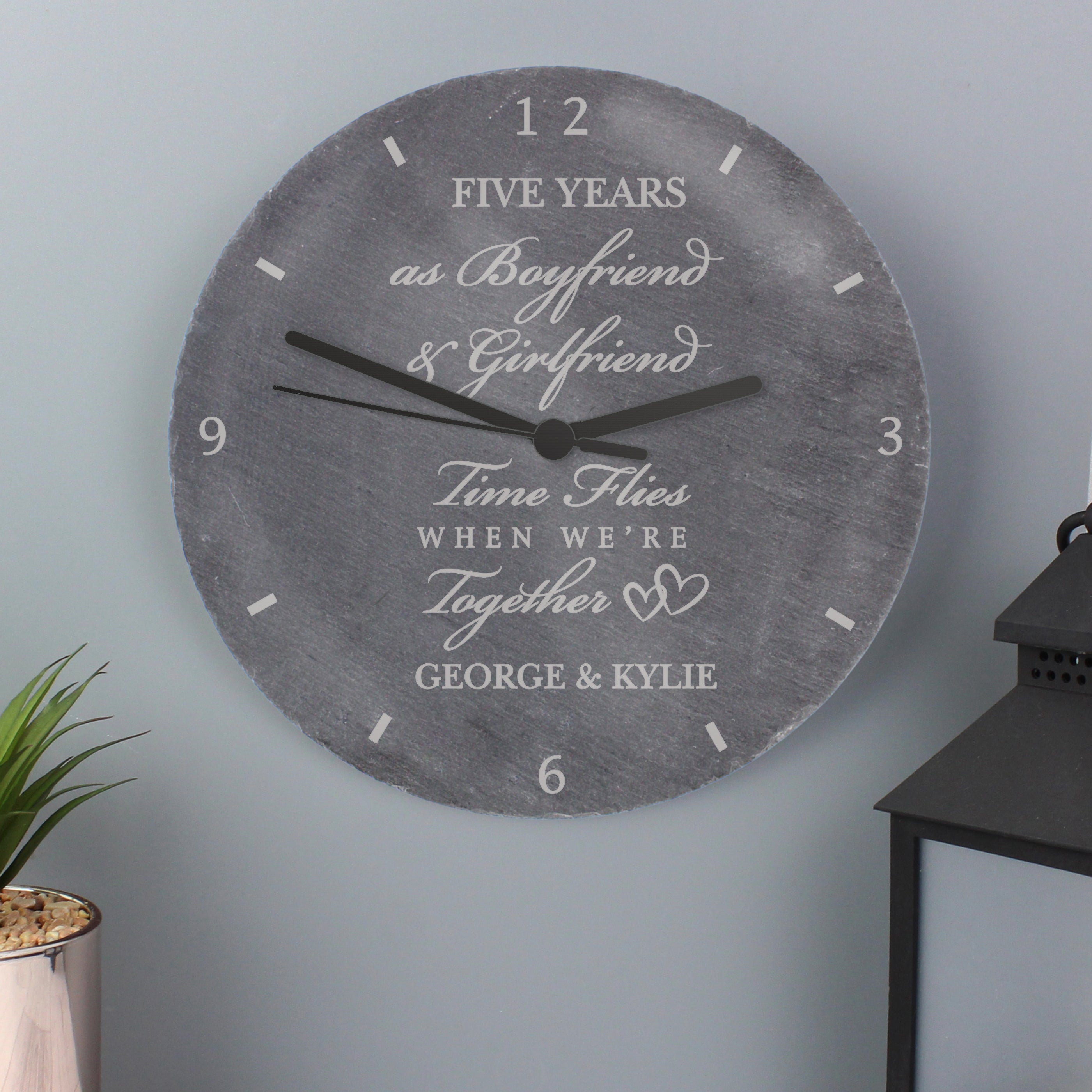 Personalised Anniversary Slate Clock