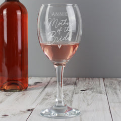 Personalised Mother of the Bride Wine Glass by Gift Original