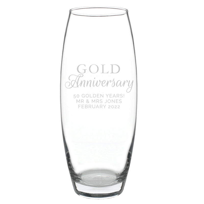 Personalised 'Gold Anniversary' Bullet Vase