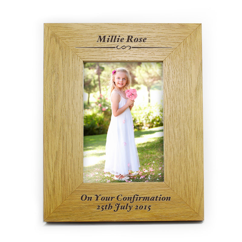 Personalised Formal 4x6 Oak Finish Photo Frame