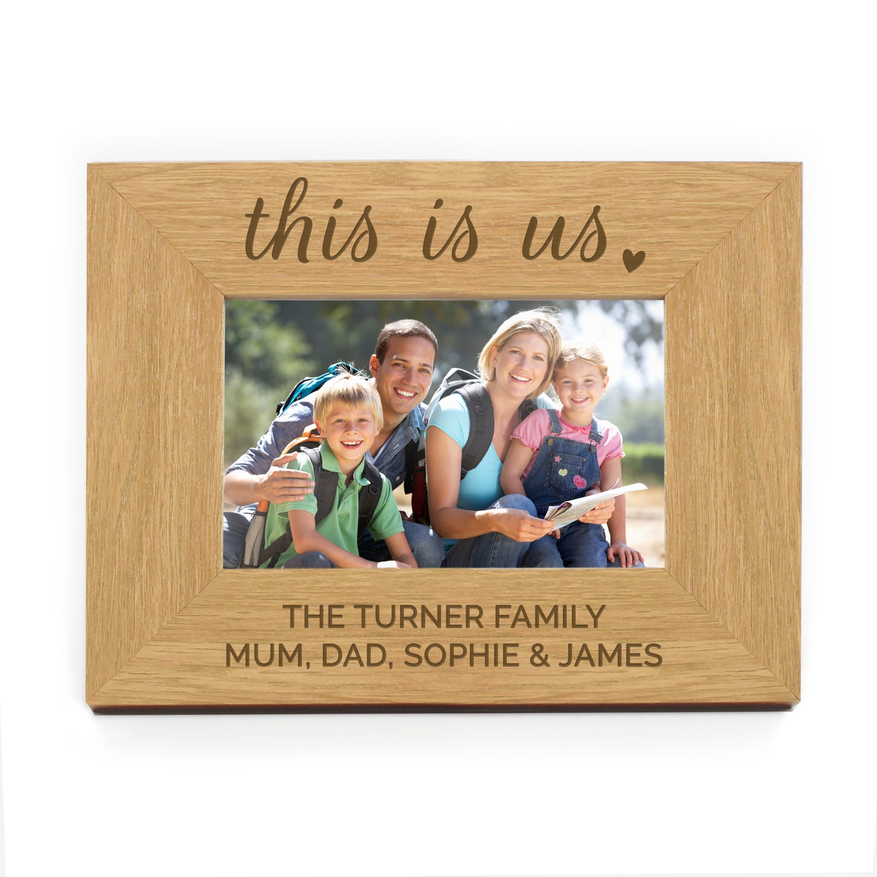 Personalised 'This Is Us' 4x6 Landscape Wooden Photo Frame