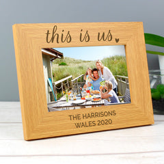 Personalised 'This Is Us' 4x6 Landscape Wooden Photo Frame