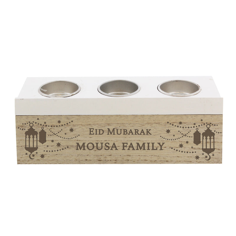 Gift Original Personalised Eid Triple Tea Light Box