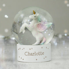 Personalised Unicorn Name Snow Globe