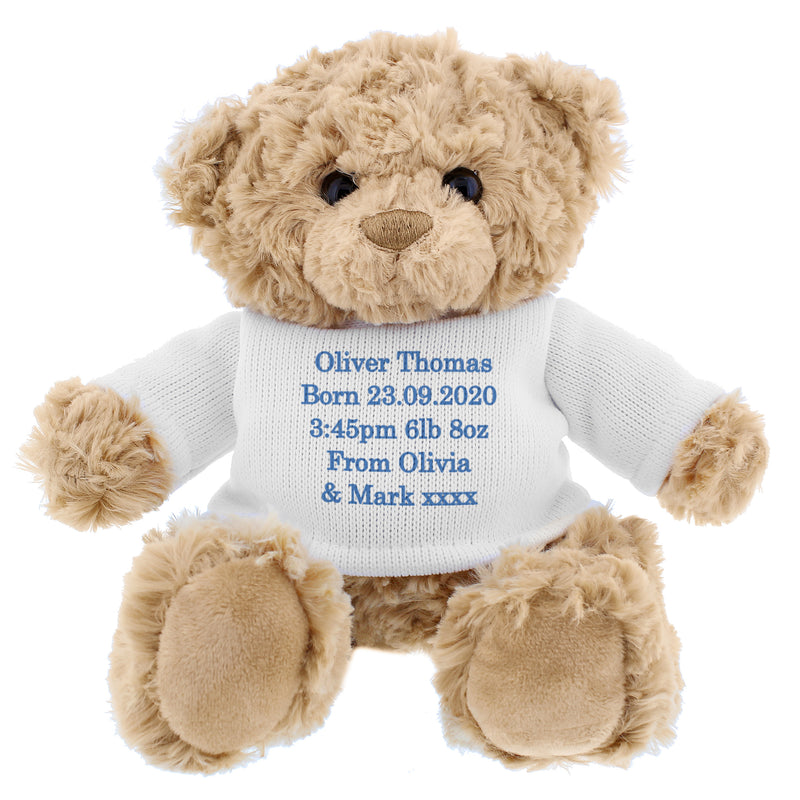 Personalised Message Teddy Bear - Blue