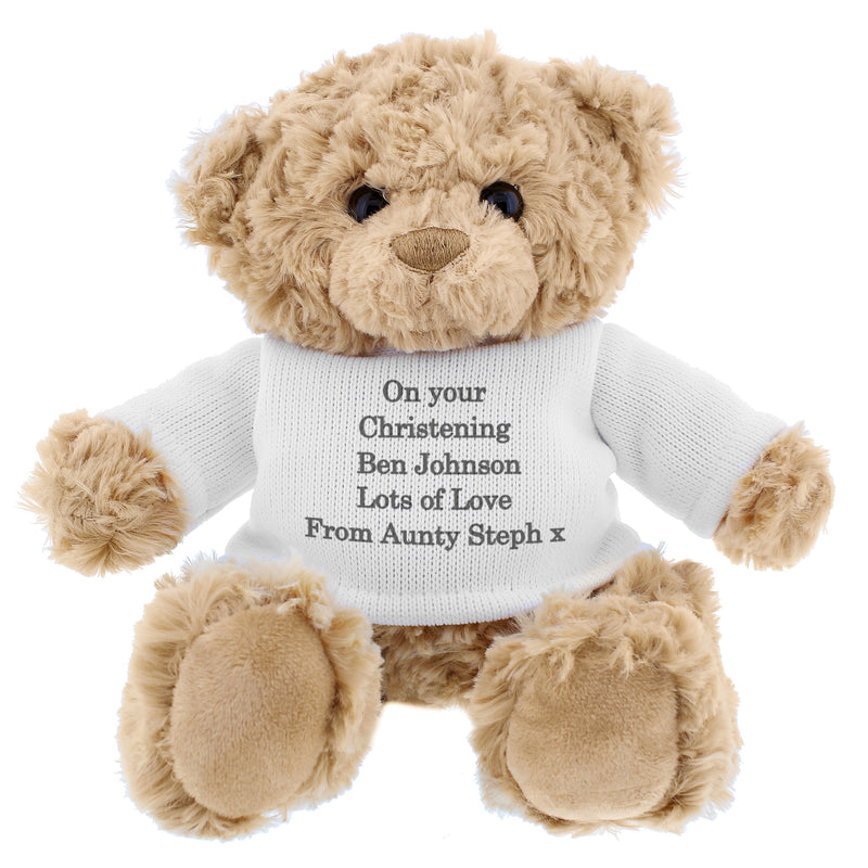 Personalised Message Teddy Bear - Grey