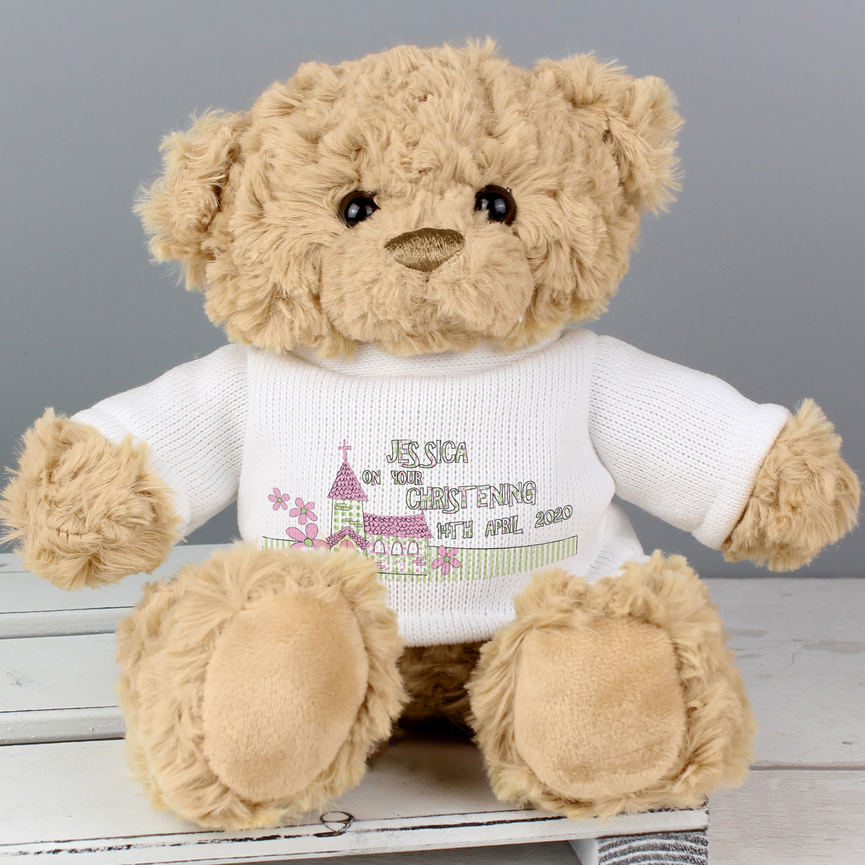 Personalised Pink Church Teddy Bear