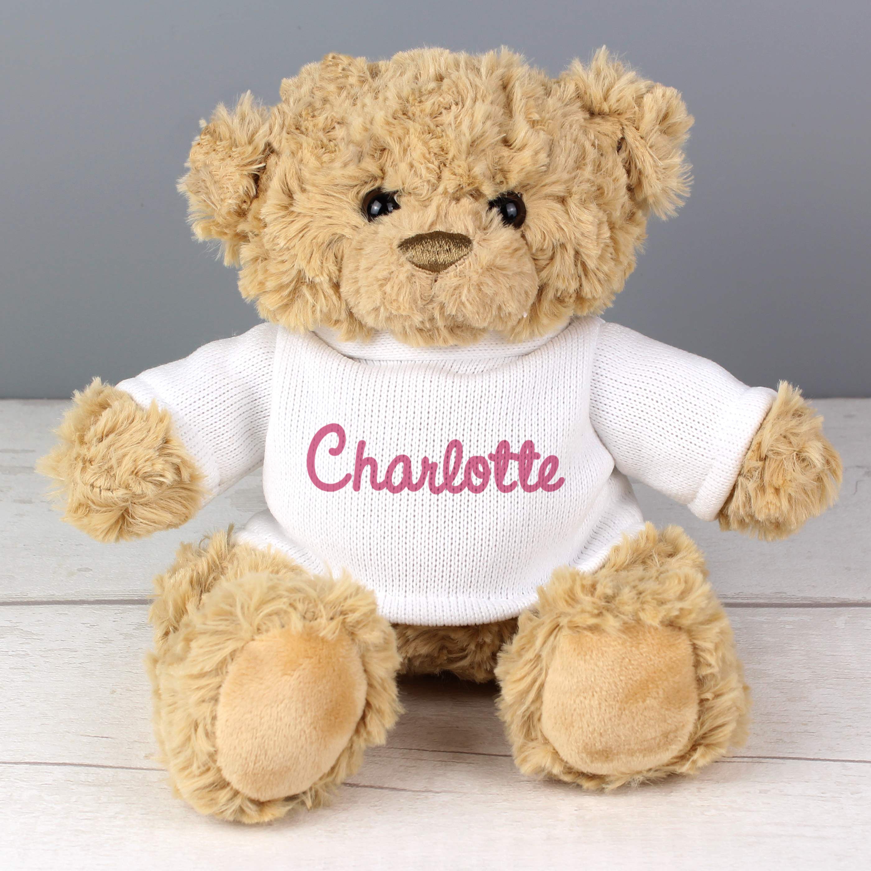 Personalised Pink Name Only Teddy Bear