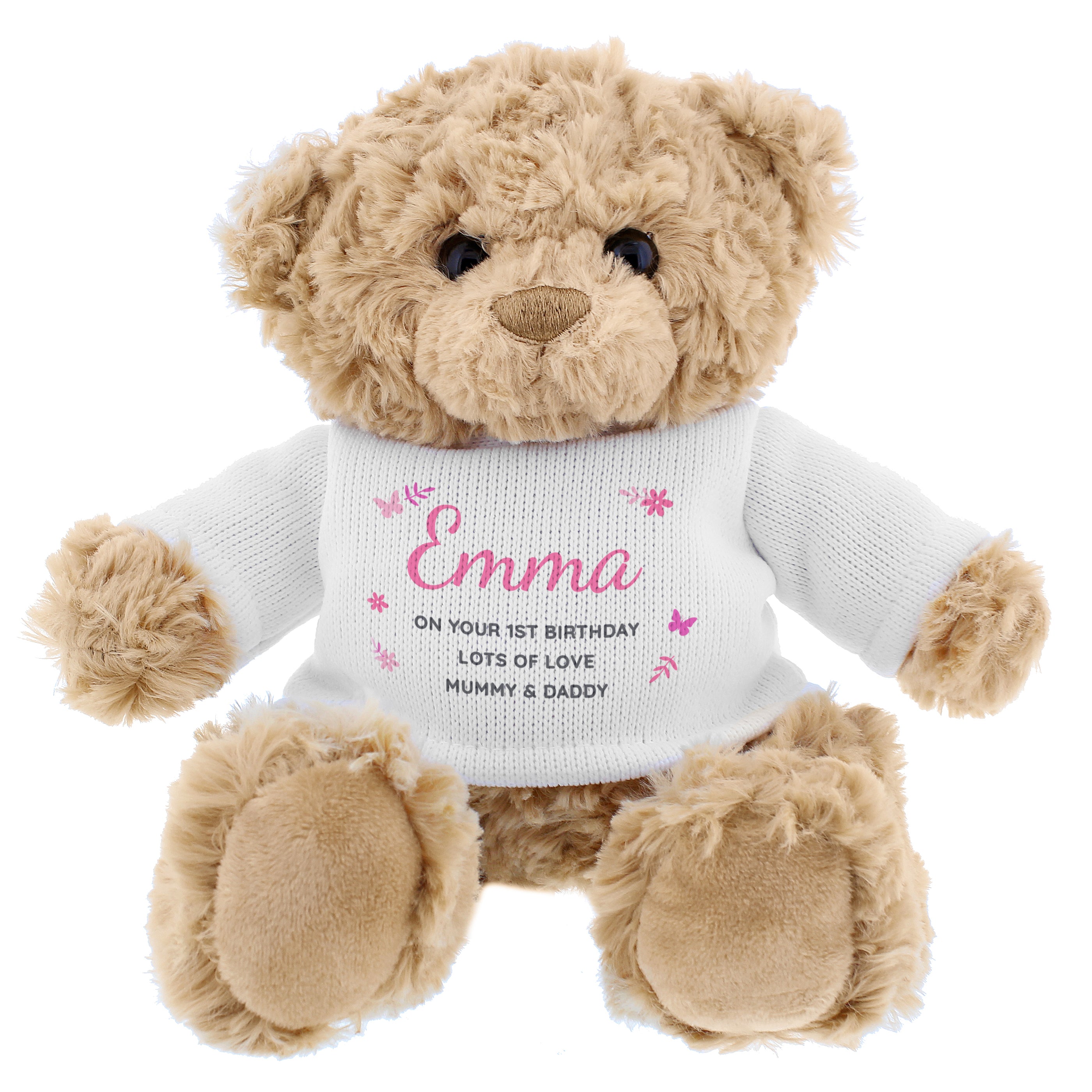 Personalised Pink Name & Message Teddy Bear