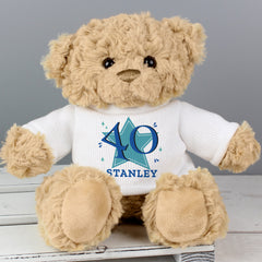 Personalised Blue Big Age Teddy Bear