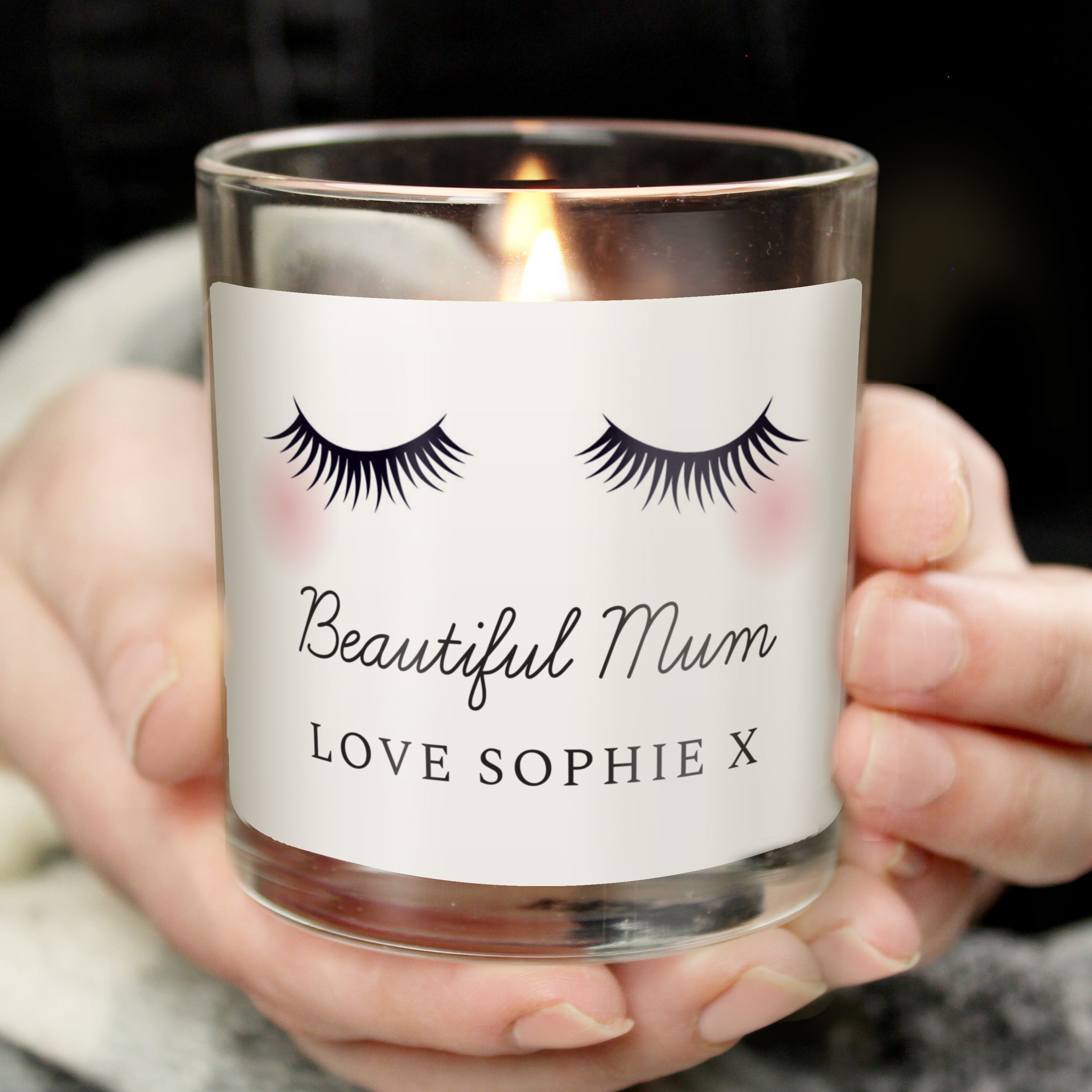 Personalised Eyelashes Jar Candle
