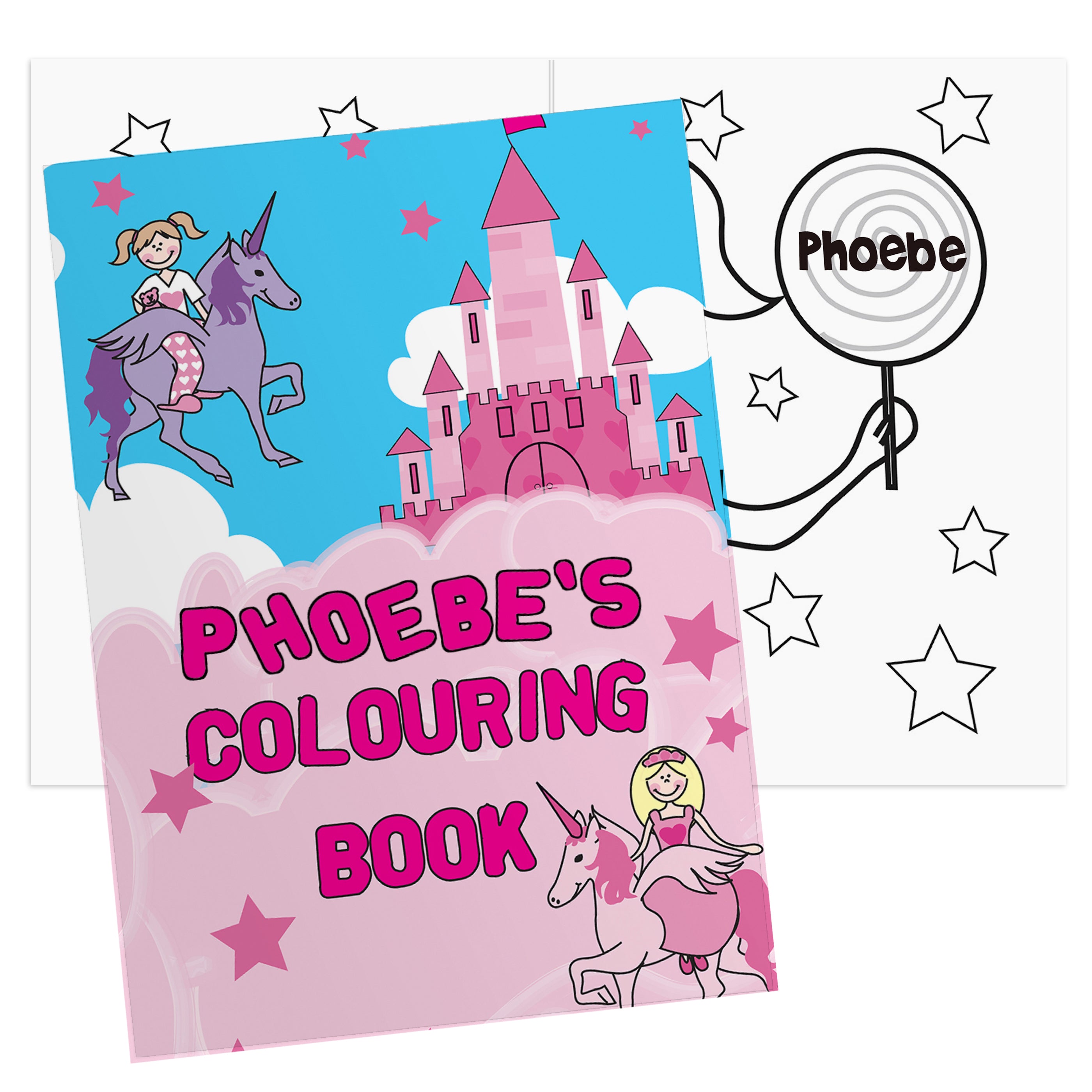 Personalised Princess & Unicorn Colouring Book