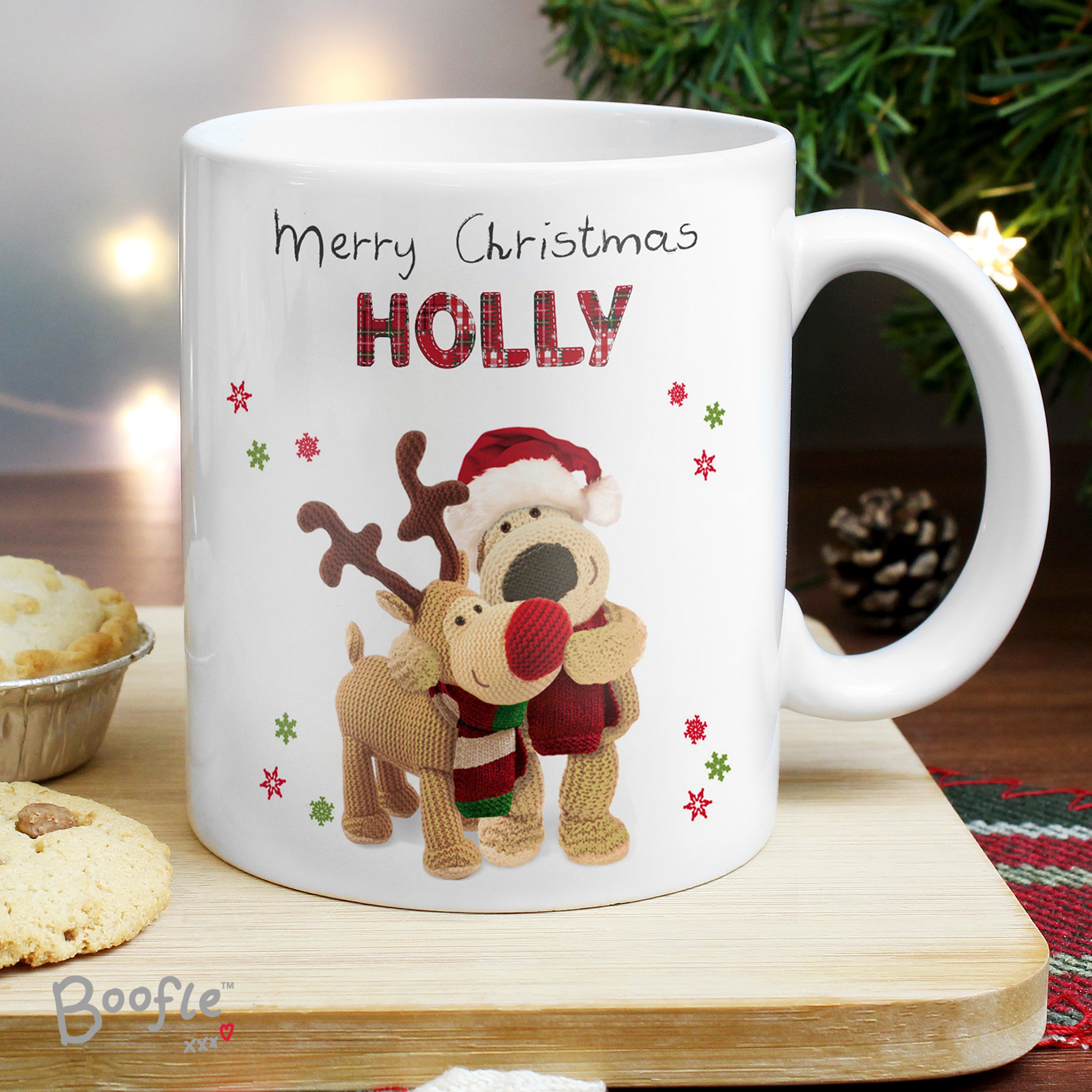 Personalised Boofle Christmas Reindeer Mug