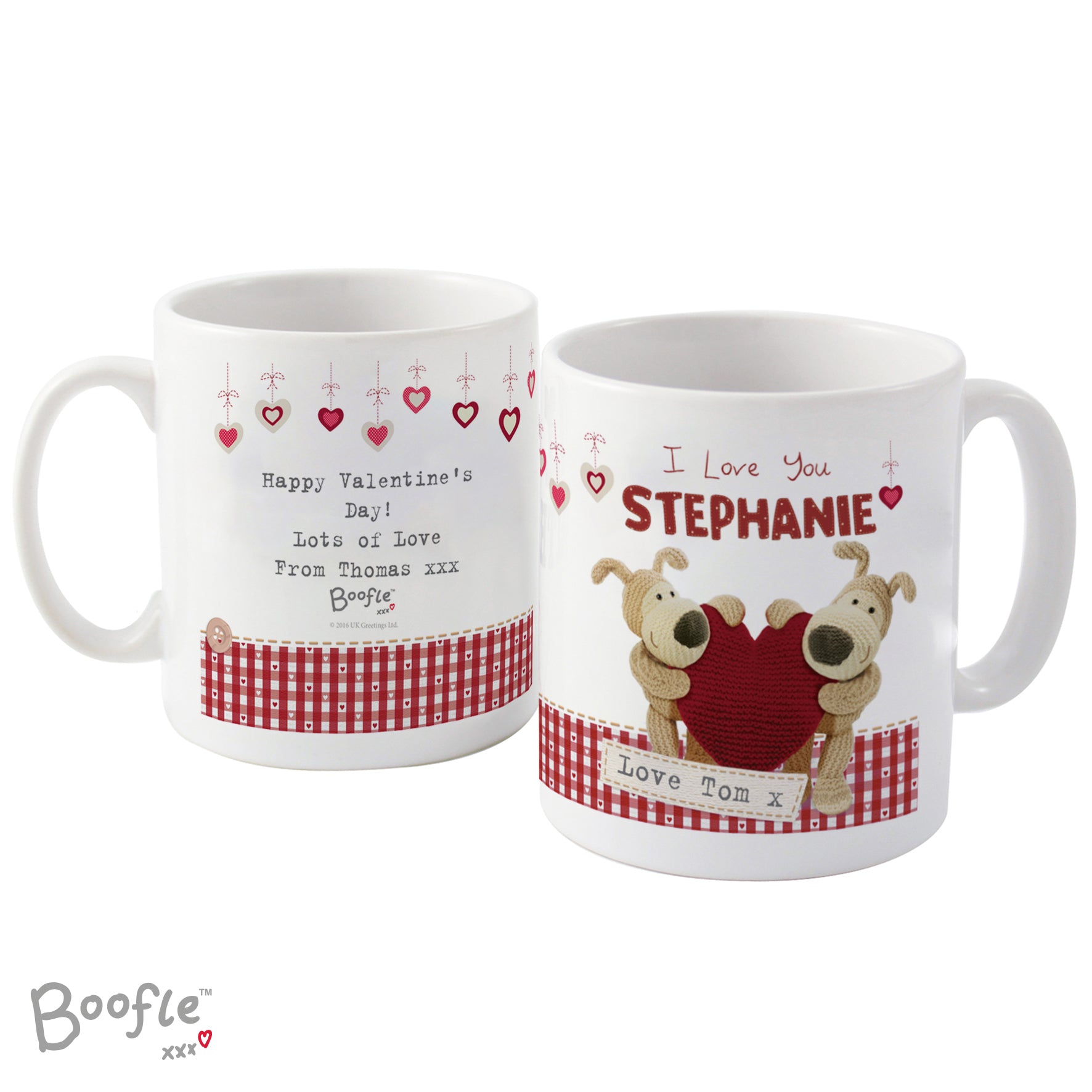 Personalised Boofle Shared Heart Mug