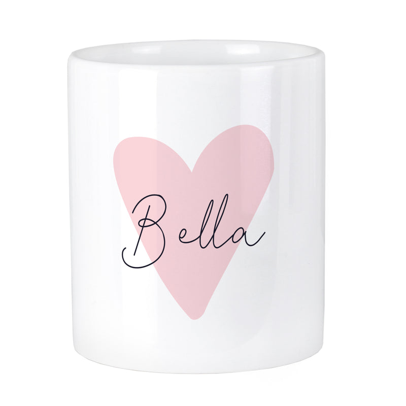 Personalised Pink Heart Ceramic Storage Pot