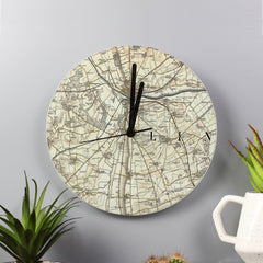 Personalised 1896 - 1904 Revised Glass Map Clock