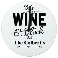 Personalised Wine O'Clock Clock