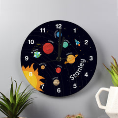 Personalised Solar Space System Glass Clock