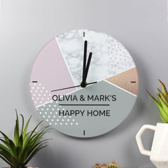 Personalised Geometric Glass Clock