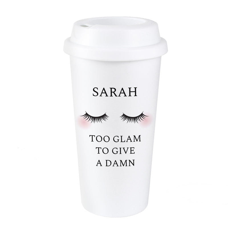 Gift Original Personalised Eyelashes Insulated Reusable Eco Travel Cup