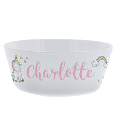 Personalised Baby Unicorn Plastic Bowl
