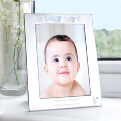 Personalised Silver 5x7 Baby Boy Photo Frame