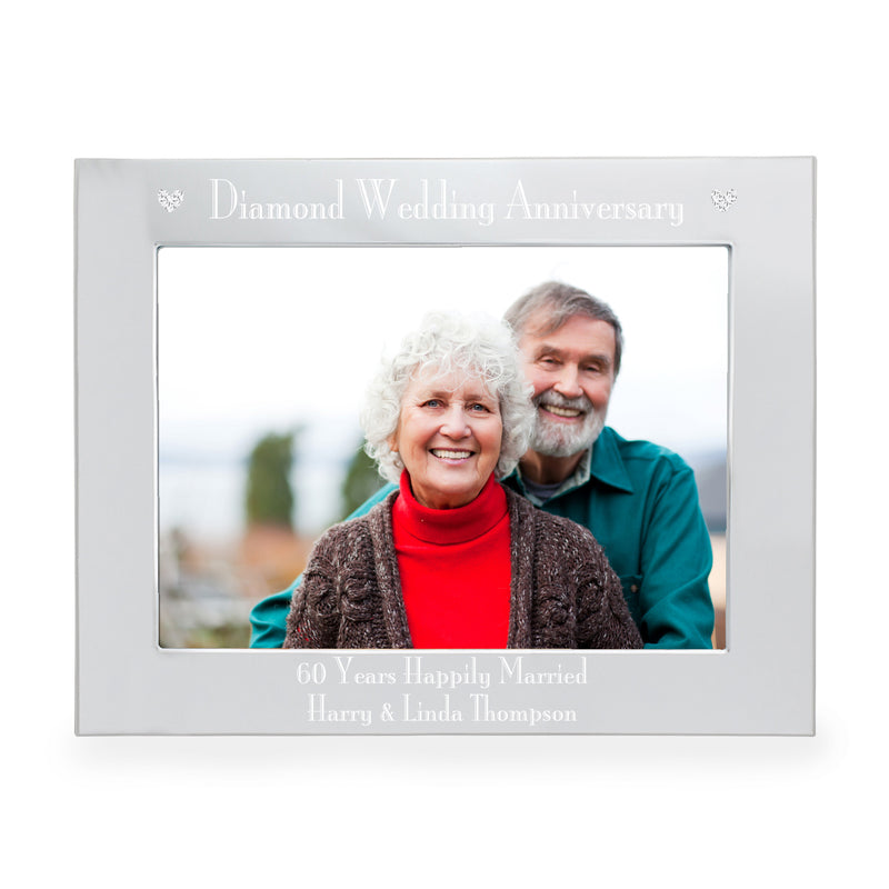 Personalised Diamond Anniversary 7x5 Landscape Photo Frame