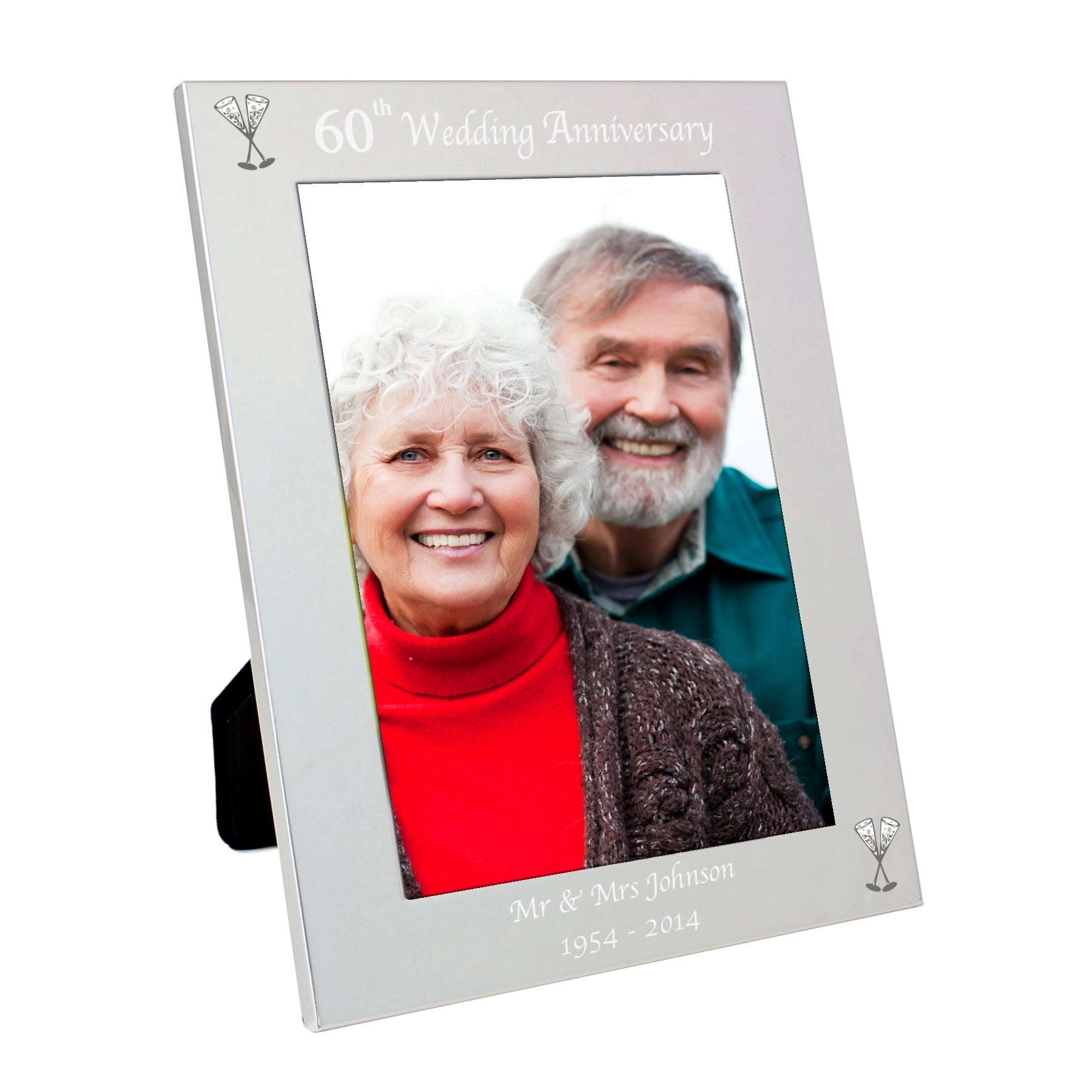 Personalised Silver 5x7 60th Wedding Anniversary Photo Frame