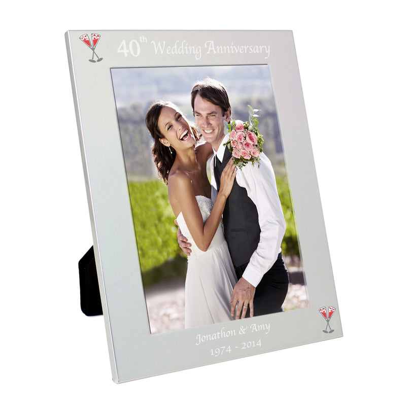Personalised Silver 5x7 40th Wedding Anniversary Photo Frame