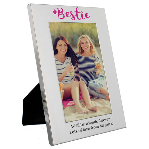 Image of Personalised #Bestie 4x6 Silver Photo Frame