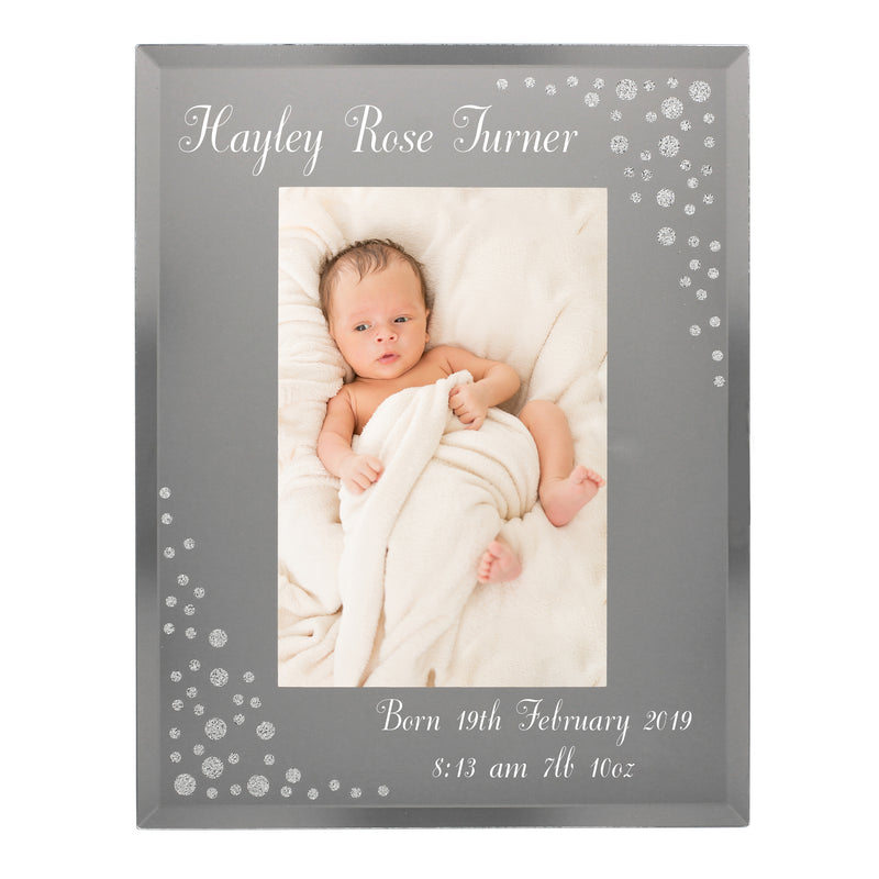 Personalised Any Message 4x6 Diamante Glass Photo Frame