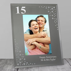 Personalised Big Age 4x6 Diamante Glass Photo Frame