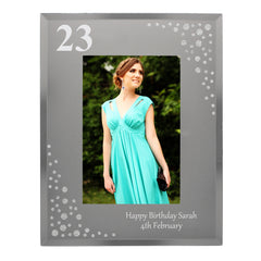 Personalised Big Age 4x6 Diamante Glass Photo Frame