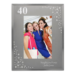 Personalised Big Age 4x6 Diamante Glass Photo Frame