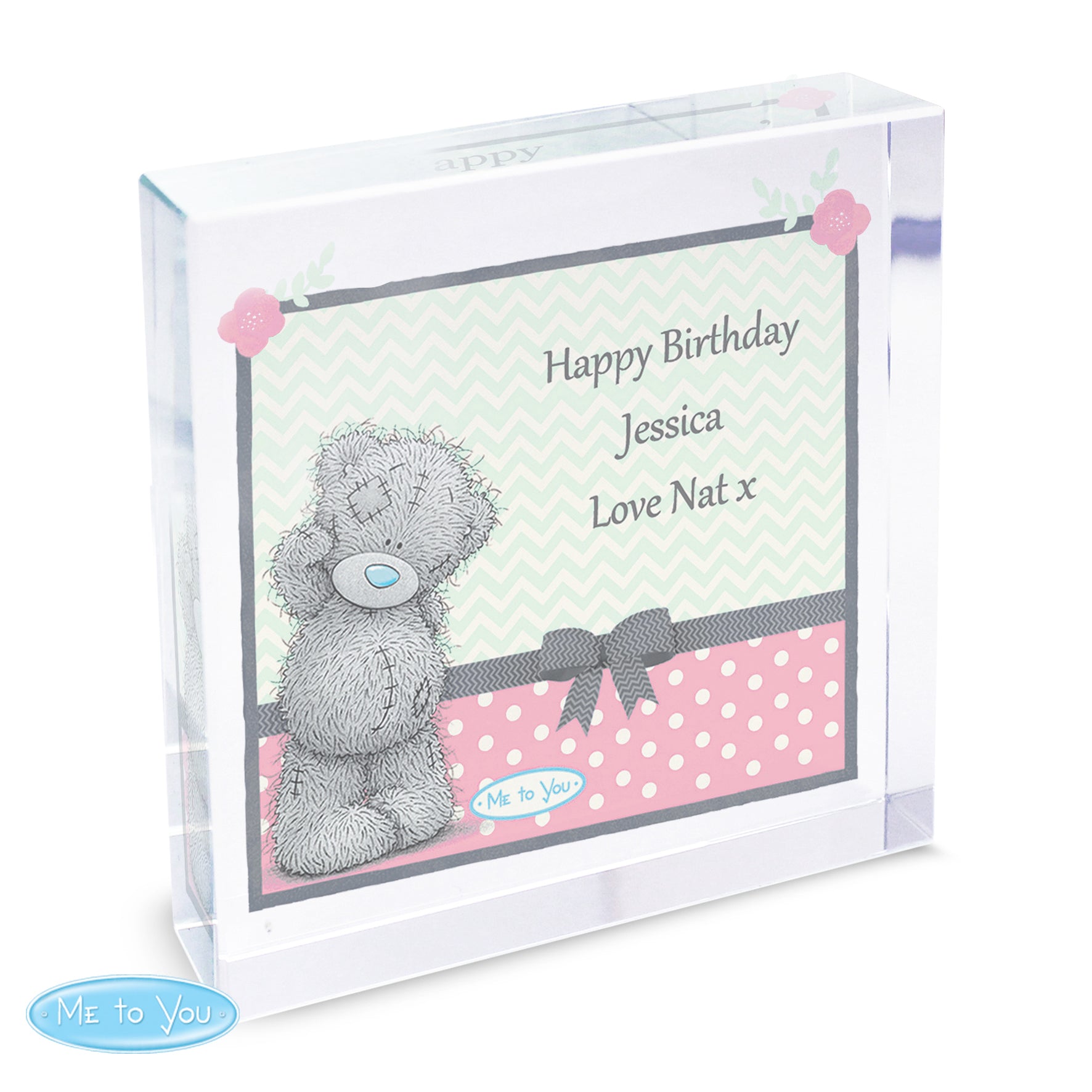 Gift Original Tatty Teddy Personalised Me To You Pastel Polka Dot for Her Crystal Token