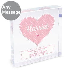 Personalised Stitch & Dot Baby Girl Crystal Token