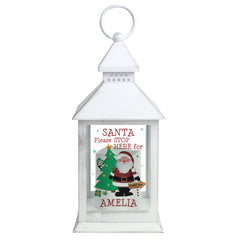 Personalised Santa White Lantern